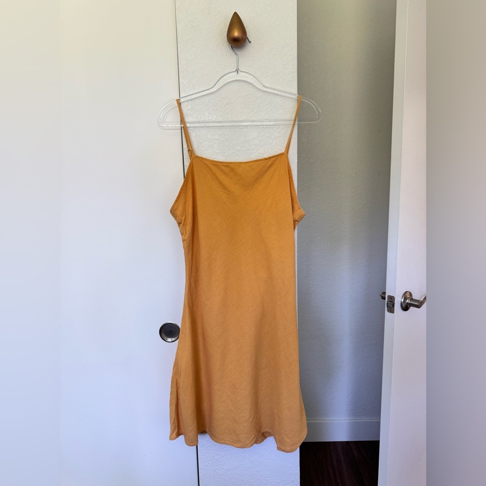 Abercrombie & Fitch Gold Spaghetti Strap Slip Dress
